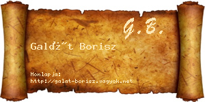 Galát Borisz névjegykártya